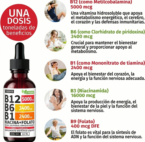 Image of Nusava B12 Energy Sublingual – Energía y Vitalidad Diaria